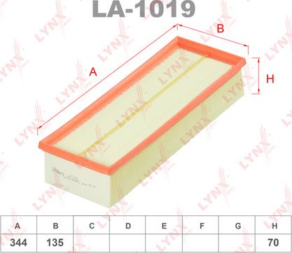 LYNXauto LA-1019 - Воздушный фильтр, двигатель unicars.by