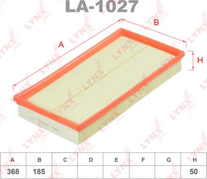 LYNXauto LA-1027 - Воздушный фильтр, двигатель unicars.by