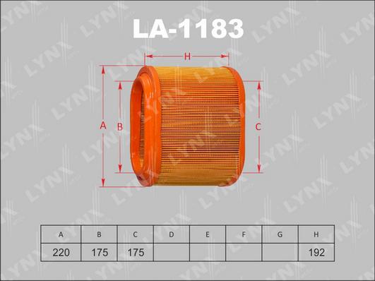 LYNXauto LA-1183 - Воздушный фильтр, двигатель unicars.by