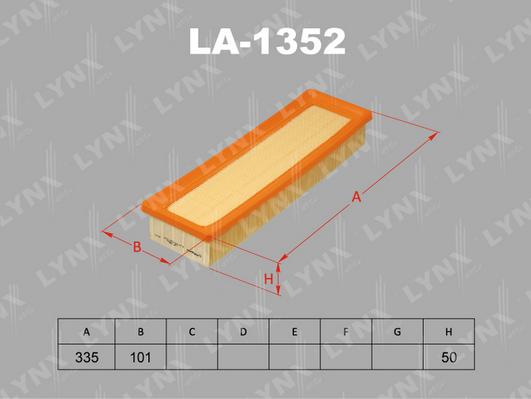 LYNXauto LA-1352 - Воздушный фильтр, двигатель unicars.by