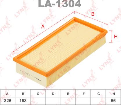 LYNXauto LA-1304 - Воздушный фильтр, двигатель unicars.by