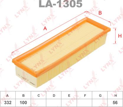 LYNXauto LA-1305 - Воздушный фильтр, двигатель unicars.by