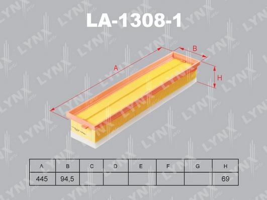 LYNXauto LA-1308-1 - Воздушный фильтр, двигатель unicars.by