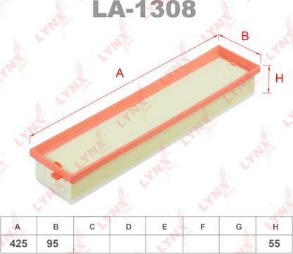 LYNXauto LA-1308 - Воздушный фильтр, двигатель unicars.by