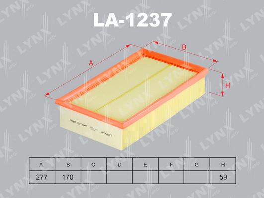 LYNXauto LA-1237 - Воздушный фильтр, двигатель unicars.by