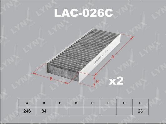 LYNXauto LAC-026C - Фильтр воздуха в салоне unicars.by