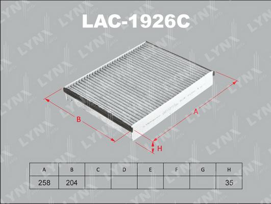 LYNXauto LAC-1926C - Фильтр воздуха в салоне unicars.by