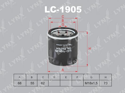LYNXauto LC-1905 - Масляный фильтр unicars.by