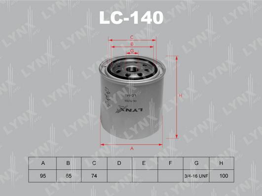 LYNXauto LC-140 - Масляный фильтр unicars.by