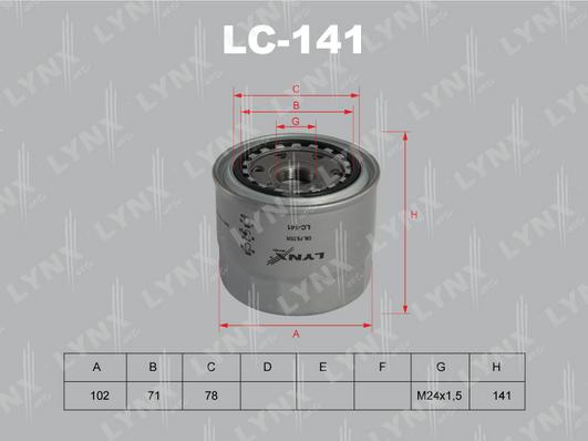 LYNXauto LC-141 - Масляный фильтр unicars.by