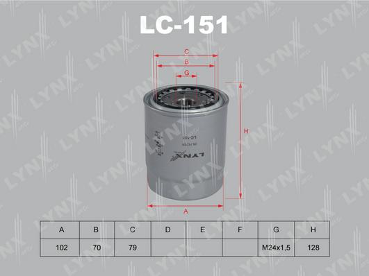 LYNXauto LC-151 - Масляный фильтр unicars.by