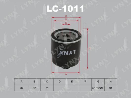 LYNXauto LC-1011 - Масляный фильтр unicars.by