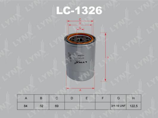 LYNXauto LC-1326 - Масляный фильтр unicars.by