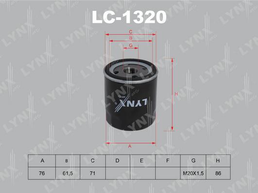 LYNXauto LC-1320 - Масляный фильтр unicars.by