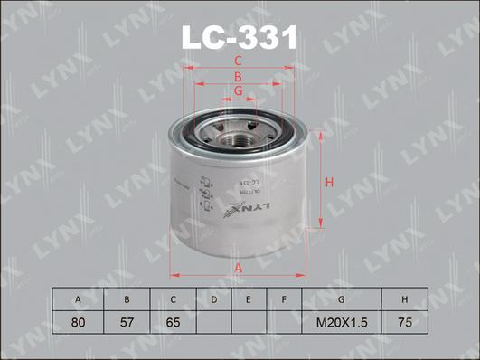 LYNXauto LC-331 - Масляный фильтр unicars.by