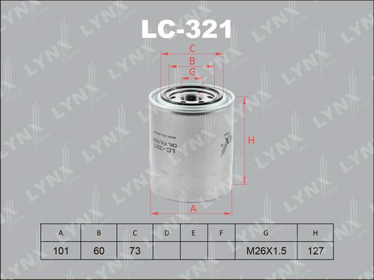 LYNXauto LC-321 - Масляный фильтр unicars.by