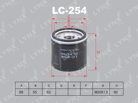 LYNXauto LC-254 - Масляный фильтр unicars.by