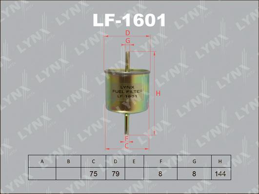 LYNXauto LF-1601 - Топливный фильтр unicars.by