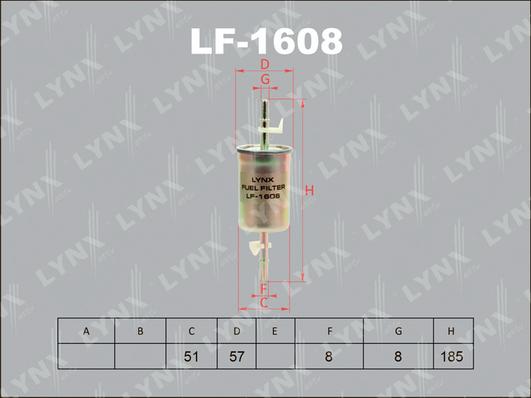 LYNXauto LF-1608 - Топливный фильтр unicars.by