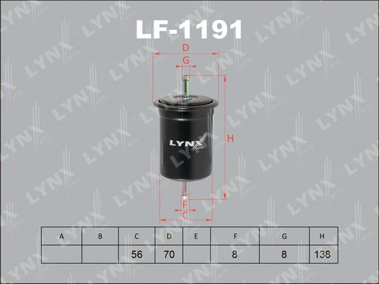 LYNXauto LF-1191 - Топливный фильтр unicars.by