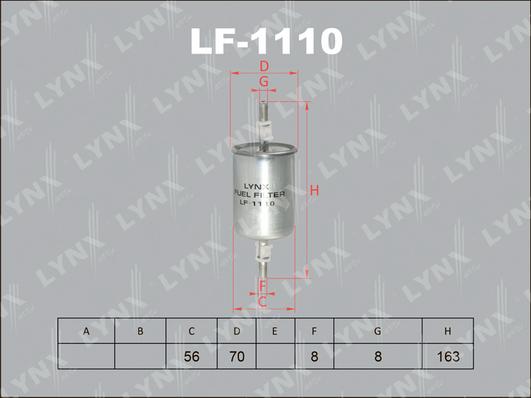 LYNXauto LF-1110 - Топливный фильтр unicars.by