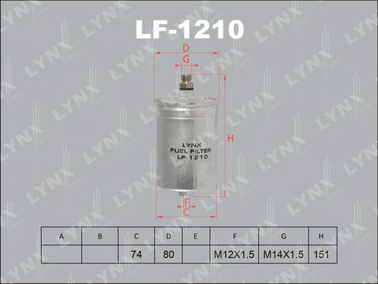 LYNXauto LF-1210 - Топливный фильтр unicars.by