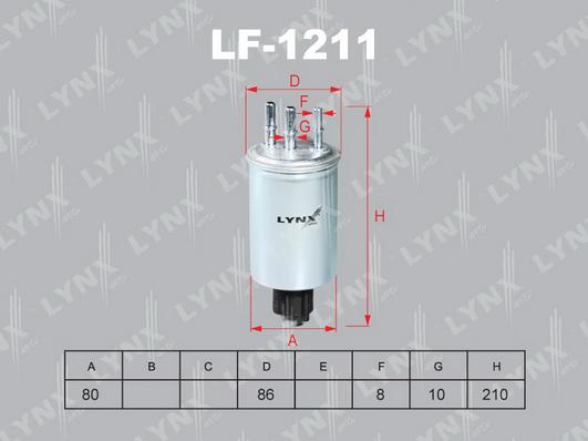 LYNXauto LF-1211 - Топливный фильтр unicars.by