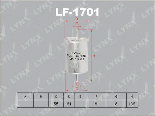 LYNXauto LF-1701 - Топливный фильтр unicars.by