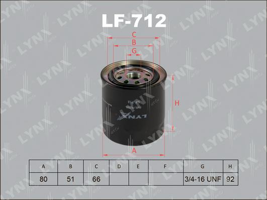 LYNXauto LF-712 - Топливный фильтр unicars.by