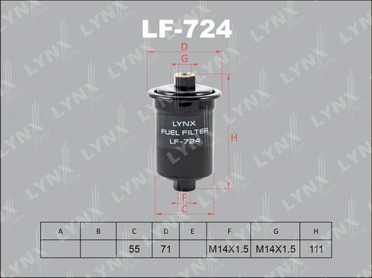 LYNXauto LF-724 - Топливный фильтр unicars.by