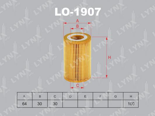 LYNXauto LO-1907 - Масляный фильтр unicars.by