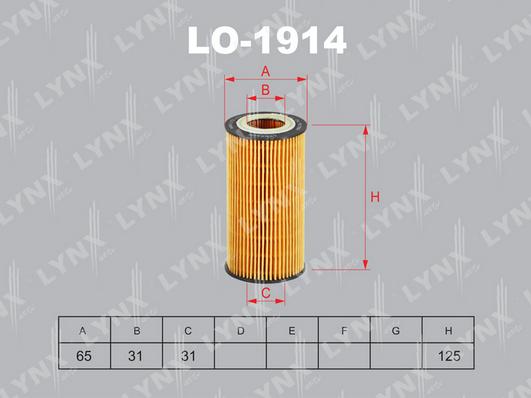 LYNXauto LO-1914 - Масляный фильтр unicars.by