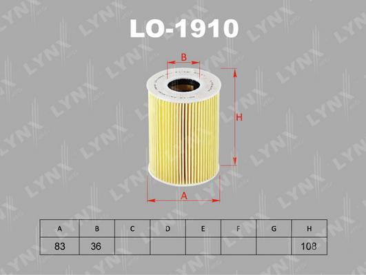 LYNXauto LO-1910 - Масляный фильтр unicars.by
