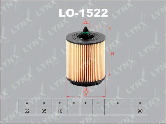 LYNXauto LO-1522 - Масляный фильтр unicars.by