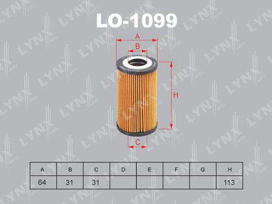 LYNXauto LO-1099 - Масляный фильтр unicars.by