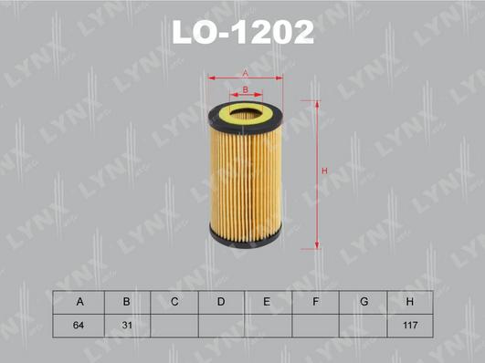 LYNXauto LO-1202 - Масляный фильтр unicars.by