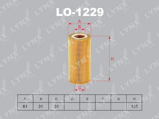 LYNXauto LO-1229 - Масляный фильтр unicars.by