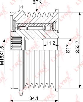 LYNXauto PA-1090 - Шкив генератора, муфта unicars.by