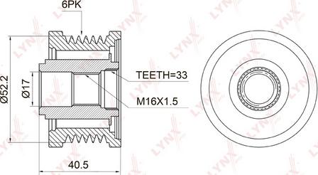 LYNXauto PA-1008 - Шкив генератора, муфта unicars.by