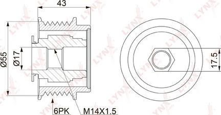 LYNXauto PA-1149 - Шкив генератора, муфта unicars.by