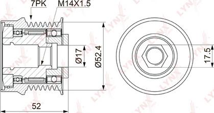 LYNXauto PA-1150 - Шкив генератора, муфта unicars.by