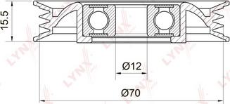 LYNXauto PB-5040 - Ролик, поликлиновый ремень unicars.by