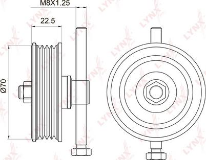 LYNXauto PB-5042 - Ролик, поликлиновый ремень unicars.by