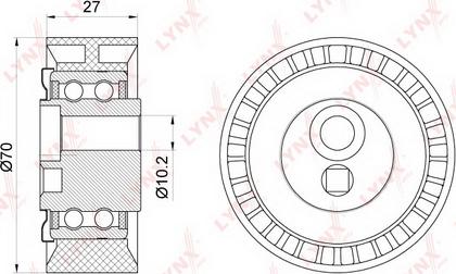 LYNXauto PB-5059 - Ролик, поликлиновый ремень unicars.by