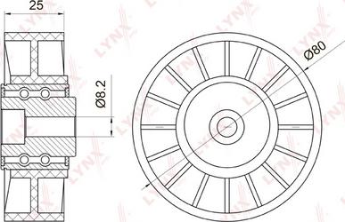 LYNXauto PB-5008 - Ролик, поликлиновый ремень unicars.by