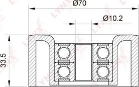 LYNXauto PB-5013 - Ролик, поликлиновый ремень unicars.by