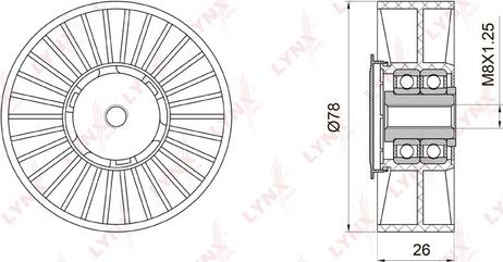 LYNXauto PB-5035 - Ролик, поликлиновый ремень unicars.by