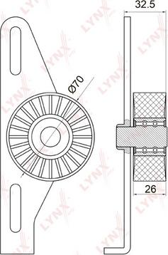 LYNXauto PB-5038 - Ролик, поликлиновый ремень unicars.by