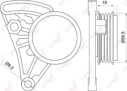 LYNXauto PB-5037 - Ролик, поликлиновый ремень unicars.by