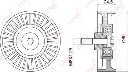 LYNXauto PB-5024 - Ролик, поликлиновый ремень unicars.by